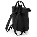 Black - Side - Bagbase Roll Top Twin Handle Backpack