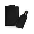 Black - Front - Bagbase Boutique Passport Holder and Luggage Tag Set