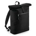 Black - Front - Bagbase Roll Top Recycled Backpack