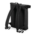 Black - Back - Bagbase Roll Top Recycled Backpack