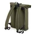 Military Green - Front - Bagbase Roll Top Recycled Backpack