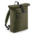 Military Green - Back - Bagbase Roll Top Recycled Backpack