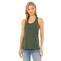 Military Green - Back - Bella + Canvas Womens-Ladies Racerback Tank Top