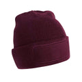 Burgundy - Front - Beechfield Unisex Adult Original Patch Beanie