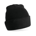 Black - Front - Beechfield Unisex Adult Original Patch Beanie