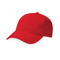 Classic Red - Front - Beechfield Unisex Adult Pro-Style Heavy Brushed Cotton Baseball Cap