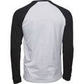 White-Black - Back - Tee Jays Mens Long-Sleeved Baseball T-Shirt