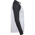 White-Black - Side - Tee Jays Mens Long-Sleeved Baseball T-Shirt