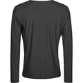 Black Melange - Back - Tee Jays Mens CoolDry Long-Sleeved Crop T-Shirt