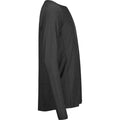 Black Melange - Side - Tee Jays Mens CoolDry Long-Sleeved Crop T-Shirt