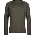 Deep Green - Front - Tee Jays Mens CoolDry Long-Sleeved Crop T-Shirt