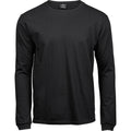 Black - Front - Tee Jays Mens Soft Long-Sleeved T-Shirt