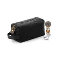 Black - Back - Quadra Heritage Washed Leather Accents Toiletry Bag