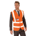 Fluorescent Orange - Back - WORK-GUARD by Result Unisex Adult Polycotton Heavy Duty Safety Hi-Vis Vest