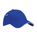 Bright Royal Blue-White - Front - Beechfield Unisex Adult Ultimate Sandwich Peak Cap