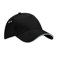 Black-Light Grey - Front - Beechfield Unisex Adult Ultimate Sandwich Peak Cap