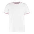 White-Red-Royal Blue - Front - Kustom Kit Mens Tipped Fashion T-Shirt