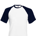 White-Navy - Back - B&C Mens Short-Sleeved Baseball T-Shirt