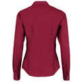 Claret Red - Back - Kustom Kit Womens-Ladies Poplin Tailored Long-Sleeved Shirt