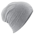 Heather Grey - Front - Beechfield Unisex Adult Hemsedal Cotton Slouch Beanie