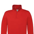 Red - Back - B&C Mens ID.004 Cotton Quarter Zip Sweatshirt