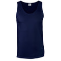 Navy Blue - Front - Gildan Mens Softstyle Plain Tank Top