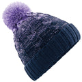 Lavender-French Navy - Front - Beechfield Unisex Adult Ombre Beanie