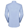 Oxford Blue-Oxford Navy - Back - Russell Collection Mens Oxford Tailored Long-Sleeved Shirt