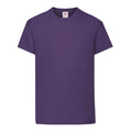 Purple - Front - Fruit of the Loom Childrens-Kids Original Cotton T-Shirt