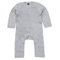 Heather Grey - Front - Babybugz Baby Long-Sleeved Babygrow