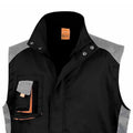 Black-Grey-Orange - Back - WORK-GUARD by Result Unisex Adult Lite Gilet