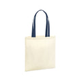 Natural-French Navy - Front - Westford Mill EarthAware Organic Bag For Life Contrast Tote Bag