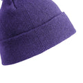 Purple - Back - Result Childrens-Kids Winter Essentials Pom Pom Beanie