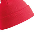 Red - Back - Result Childrens-Kids Winter Essentials Pom Pom Beanie