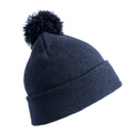 Navy Blue - Front - Result Childrens-Kids Winter Essentials Pom Pom Beanie