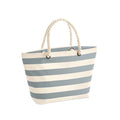 Natural-Grey - Front - Westford Mill Boardwalk Striped Tote Bag