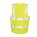 Yellow - Back - SAFE-GUARD by Result Unisex Adult Zip Front Hi-Vis Vest