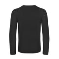 Black - Back - B&C Mens #E190 Plain Long-Sleeved T-Shirt