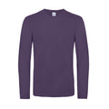 Urban Purple - Front - B&C Mens #E190 Plain Long-Sleeved T-Shirt