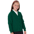 Bottle Green - Back - Jerzees Schoolgear Childrens Fleece Cardigan