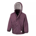 Burgundy-Burgundy - Back - Result Childrens-Kids Reversible Storm Stuff Anti Pilling Fleece Waterproof Jacket