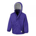 Purple - Back - Result Childrens-Kids Reversible Storm Stuff Anti Pilling Fleece Waterproof Jacket