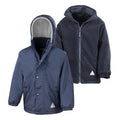 Navy-Navy - Back - Result Childrens-Kids Reversible Storm Stuff Anti Pilling Fleece Waterproof Jacket