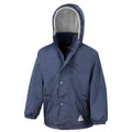 Navy-Navy - Side - Result Childrens-Kids Reversible Storm Stuff Anti Pilling Fleece Waterproof Jacket