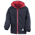 Red-Navy - Front - Result Childrens-Kids Reversible Storm Stuff Anti Pilling Fleece Waterproof Jacket