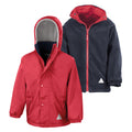 Red-Navy - Back - Result Childrens-Kids Reversible Storm Stuff Anti Pilling Fleece Waterproof Jacket