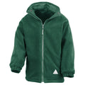 Bottle Green-Bottle Green - Front - Result Childrens-Kids Reversible Storm Stuff Anti Pilling Fleece Waterproof Jacket