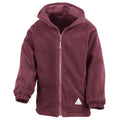 Burgundy-Burgundy - Front - Result Childrens-Kids Reversible Storm Stuff Anti Pilling Fleece Waterproof Jacket