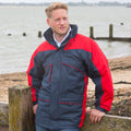 Navy-Red - Back - Result Mens Seneca Midweight Performance StormDri Waterproof Windproof Jacket