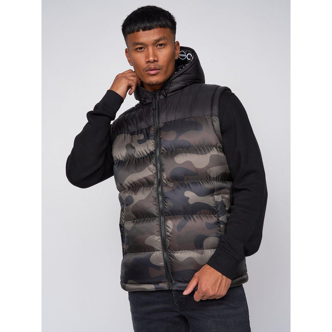 Camo hooded vest sale